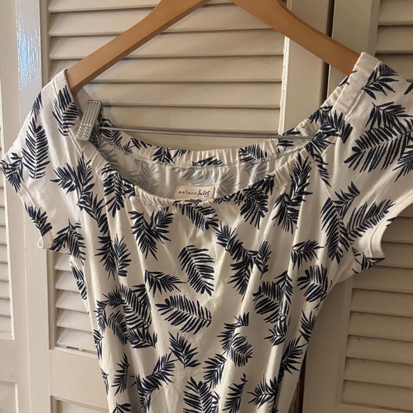 Maison Jules Navy and White Leaf Maxi Dress - Picture 3 of 9